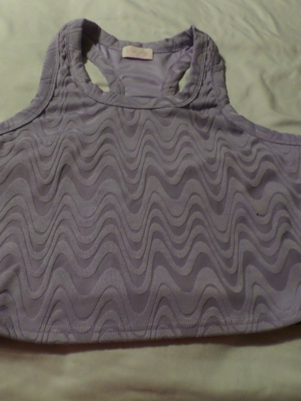 Pink Lilly Lavender Wave Racerback Crop Top – Size M